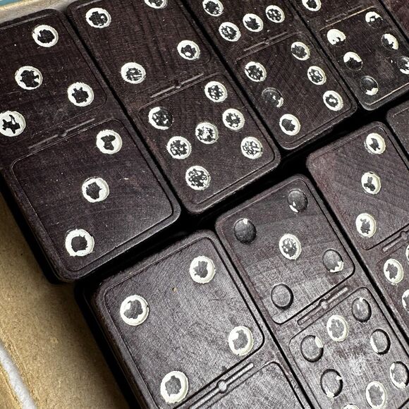 Vtg Halsam Capitol Dominoes Double Nine Set Original Box - Picture 5 of 5